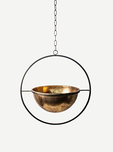 Keyhome - Jardinera de Metal para Colgar, Efecto latón