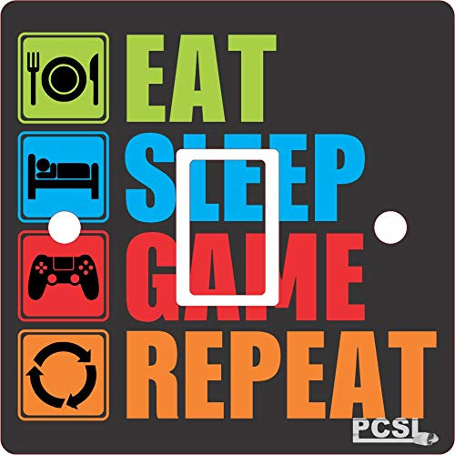 PCSL Light Switch Sticker/Decal - SW004 - Eat Sleep Game Repeat