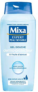 Mixa Gel Douche Dermo-protecteur à l'Huile d'Abricot, 400ml, 1 Unité (Lot de 1)