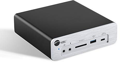 SIIG 8K Thunderbolt 3 Laptop Docking Station, Dual M.2 NVMe Slot, 96W PD Charging, DisplayPort 1.4 SD Card Reader, 2X USB 10G Ports, 2X USB 5G Ports, Gigabit Ethernet, TAA Compliant (JU-DK0K11-S1)