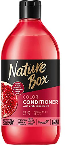 Nature Box Veganer Conditioner mit kaltgepresstem Granatapfelöl, ohne Silikone und Parabene, 385 ml