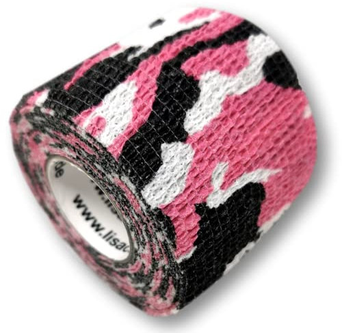 LisaCare elastische Bandage - 2 Rollen, 5cm breit - Medizinprodukt - Tape Wunde sterile Wundauflagen für Erste Hilfe mit Farb- & Motivauswahl (Camo Rot)