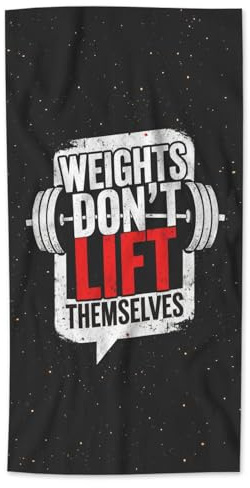 AOYEGO Mikrofaser-Handtücher mit motivierendem Zitat Don't Lift Themselves, Fitnessstudio, Workout, Sport, schwarze Badetücher, Küchenhandtücher für Frauen, Männer, Mädchen, Jungen, 38,1 x 76,2 cm