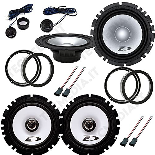 Kit 6 Casse Altoparlanti Alpine compatibile con Volkswagen Golf 7 (VII) Kit Anteriore e Posteriore con Adattatori e Connettori Inclusi