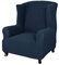 YOPOIY Hohe Dehnung weich dick Ohrensessel Überzug Klein Karierter Jacquard-Strickstoff Husse für Ohrensessel 1 Stück rutschfest für Sessel -Navy blau-