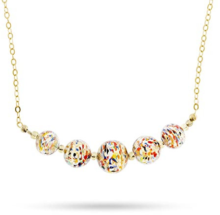 Venetiaurum - Collier Avec Perles Multicolores En Verre De Murano Original Et Argent 925 - Bijou Certifié Made In Italy