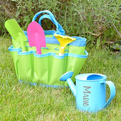 LittleStars Personalisierbares Gartenwerkzeug-Set aus Metall | 19 x 18 x 13 cm