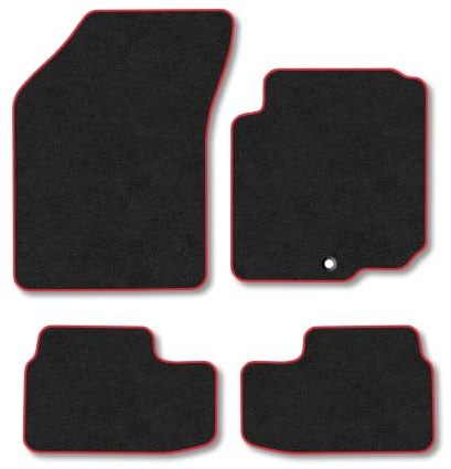 Vauxhall Agila (2008-2014) Carpet Car Mats | Red Edge Trim Tailored Fit Floor Mats Full Coverage Protection Accessories Easy Clean Anti Slip Made in the UK