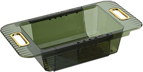 Colador extensible para fregadero de cocina, retráctil, flexible, esquinas redondeadas, cesta de colador extensible para frutas, alimentos, verduras, pasta
