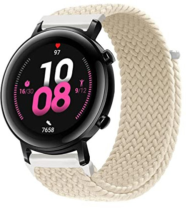 20MM Armband für Huawei Watch GT3 42mm/GT2 42mm Armband, Geflochtenes Nylon Stoff Solo Loop Band für Damen Herren, Verstellbares Ersatzarmband Kompatibel mit Huawei Watch GT3 42mm/GT2 42mm (E)