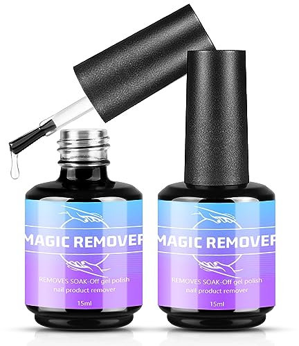 2 Stück Nagellackentferner Für Gelnägel,15ML Gelnägel Shellac Entferner,Gel Nail Polish Remover Für Nail Art,Magic Remover schnell entfernt-Schadet Dem Nagel Nicht,Abziehen In 3-5 Minuten