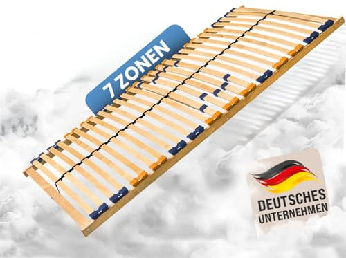 Coemo 7 Zonen Lattenrost MULTIRA - starr, Härtegrad verstellbar, 26 Leisten Lattenroste, Mittelgurt, 100x190 cm, preisgünstiger Bausatz