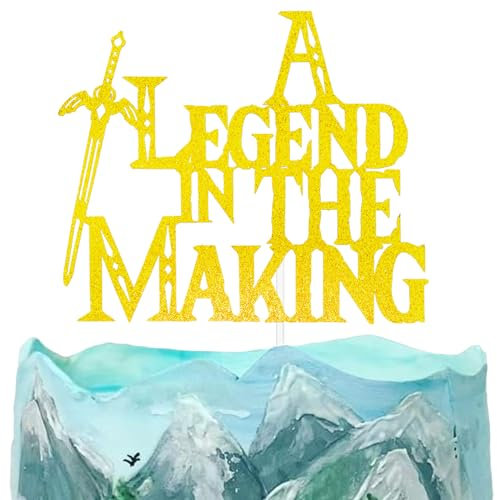 A Legend in the Making Cake Topper, Master Sword Cake Topper, Video Game Baby Shower Cake Topper for Boys, Welcome Baby Party Decoration, Fantasy Video Game Baby Shower Party Favor