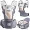 Bebear Marsupio,Bebamour Marsupio per 0-36 mesi, marsupio traspirante da neonato a bambino, approvato dagli standard di sicurezza(3D Air Grey with Designed with Transfer Belt)