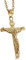 GTHIC Herren Edelstahl Jesus Christus Kruzifix Anhänger Halsketten Religion Schmuck Geschenk, 60 cm Gold Halskette