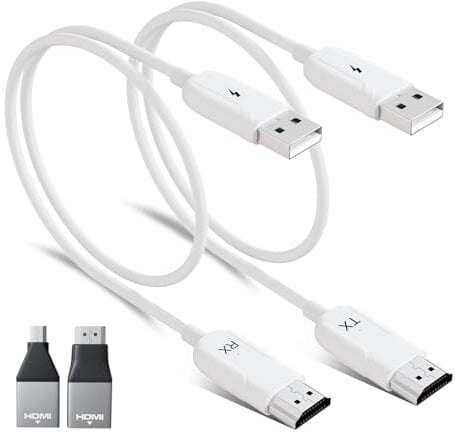 Anytrox HDMI sans Fil, Transmetteur HDMI sans avec Emetteur et Récepteur pour Streaming TV, Streaming Réunion, 1080p Extender s Fil 2,4/5 GHz pour Ordinateur Portable, Home Cinéma (Blanc)
