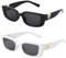 Fentar 2 Stück Vintage Sonnenbrille, UV 400 Schutz Sonnenbrille Damen, Rave Sonnenbrille Party Sonnenbrille Trend sachen, Stilvoll Retro Sonnenbrillen Set für Damen Mädchen Teens (Weiß, Schwarz)