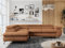 MKS MEBLE Ecksofa Sofa Orange, Wohnlandschaft L-Form mit Schlaffunktion und Bettkasten, Schlafsofa mit Bettkasten, Sofa mit Einstellbare Kopfstützen, Peter L - Orange Struktur - Links Orange