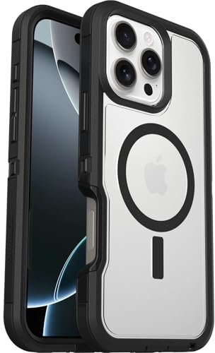 OtterBox Defender Series XT MagSafe Case for iPhone 16 Pro Max, Shockproof, Drop proof, Ultra-Rugged, Protective Case, 7x Tested to Military Standard, Clear/Black