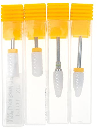 MERRYHAPY Brocas Para Uñas Acrílicas De Cerámica 4 Piezas Juego Pequeño Para Esmerilar y Pulir Uñas Gel Manicuristas Sala De Spa Repuestos Para Taladro De