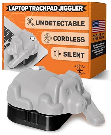 Trackpad Mouse Jiggler Device, Silent, Cordless Undetectable Mouse Mover | Doesn't Work on Dell, Cute Dog Figurine, Touchpad Jiggler Shaker, No USB, No Software, Keeps Laptop PC Screen Active, Wiggler