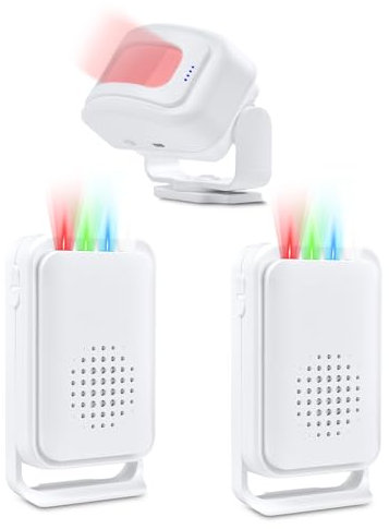 NineLeaf Bewegungssensor-Türklingel, drahtlose Bewegungssensor-Türklingel, Bewegungssensor-Detektor-Türklingel, Willkommens-Türklingel für Innenbereich Haus Geschäft Laden Büro, 2Empfänger 1Sensoren