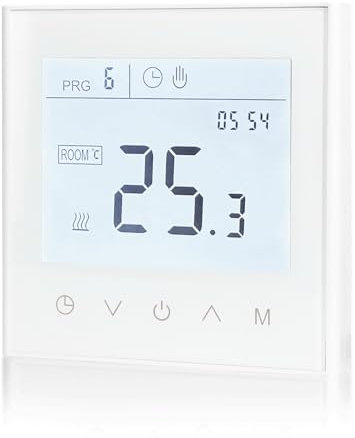 Mucek Thermostat Fussbodenheizung Wasser, Raumthermostat fußbodenheizung, Thermostat Heizung Digital Raumthermostat 230v, Programmierbar Wandthermostat Heizungsthermostat
