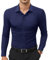 siliteelon Stretch Mens Shirts Muscle Fit Shirt Men Non Iron Casual Formal Shirts for Men Adult Athletic Sport Work Office Wedding Party Concerts Navy Blue,L