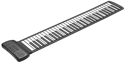 QUMIIRITY Portable 61-key Roll-up Piano Electronic Keyboard with Thickened Silicone Mat, Foldable Handheld Portable Electronic Roll-up Keyboard for Beginners and Travel