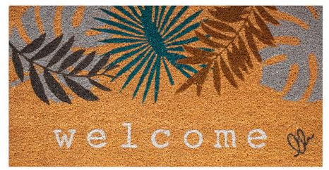 OLIVO.shop | FANTASY 12 - Zerbino ingresso cocco, Zerbino ingresso esterno casa, Zerbino cocco con scritte e stampe colorate, 40x80 cm (TROPICAL 12)