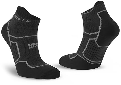 Hilly, Twin Skin, Anti Blister- Socklet - Med Cushioning, Black/Anthracite, L