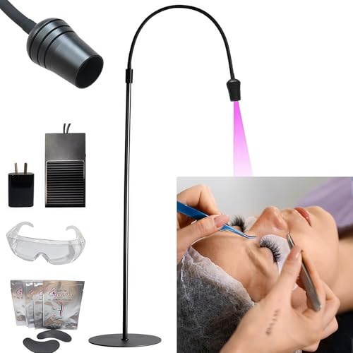 Kensbro UV Wimpern Lampe 10W LED-UV-Licht für Lichthärtenden Wimpernlampe | LED UV Licht, Schwanenhals Wimpernlicht, 1-3 Seconds Quick Healing Eyelash Extension für Wimpernverlängerung mit Timer