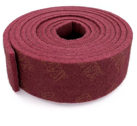 MISIQIMA 6 m × 10 cm Rouleau Abrasif Papier et Non-Tissé Abrasif 240 Granulométrie, Rouge Brun Non Tissé Abrasif Polyvalent, Tampon de Ponçage pour le Métal, le Bois, L’acier Inoxydable