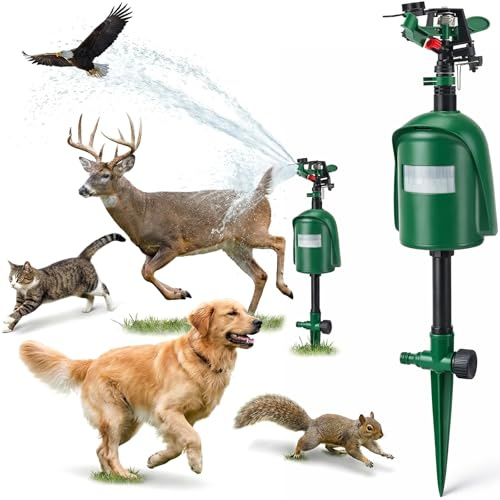 Wasserstrahl Tiervertreiber - Vogelabwehr, Reiherschreck, Katzenschreck für Garten, Bewegungsmelder, Reichweite bis zu 10 m