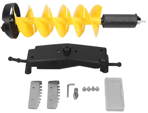 Hyuduo Foreuse à Glace, Perceuse à Glace électrique en Alliage d'aluminium avec Embout en Acier allié de 8 Pouces pour Les Amateurs de Pêche d'hiver