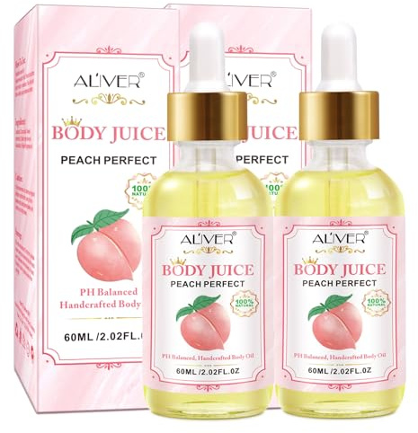 P-Beauty Pfirsich Körperöl 2x 60 ml - Body Oil Peach Perfect - Körperöl & Massageöl - Feuchtigkeitspflege, schnell einziehend, Duftöl für weiche Haut & Glow, sinnliches Pflegeöl Ganzkörperpflege