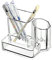 Sooyee Acryl-Schreibtisch-Organizer, 3 Fächer, Schreibtisch-Caddy, multifunktionaler Stiftebecher, Telefon, Fernbedienung, Schreibwaren, Aufbewahrungsbox für Zuhause, Schule, Klassenzimmer,