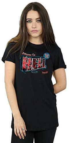 Supernatural Women's Welcome to Hell Boyfriend Fit T-Shirt Large Black