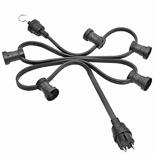 Kalthoff Lichterkette 20 Meter SCHWARZ 20x E27 Fassungen Stecker Partykette Biergarten