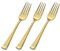 Pack of 24 Elegant Gold Polished Reusable Plastic Forks