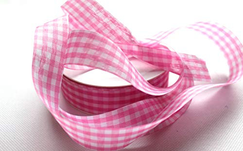 CaPiSo 25m Karoband 25mm Vichy Geschenkband Landhaus Schleifenband Vichykaro Dekoband