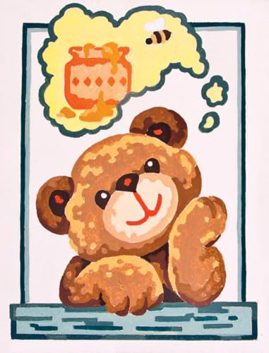 Collection DArt 3175 Schilfrohr, Motiv Bär mit Honig, 14 x 18 cm Unic einfarbig