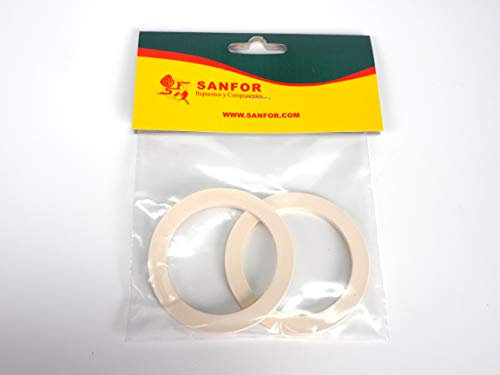 Sanfor 57051 Blíster 2 juntas para cafetera BRA exprés | 3 tazas | Blanco | Caucho