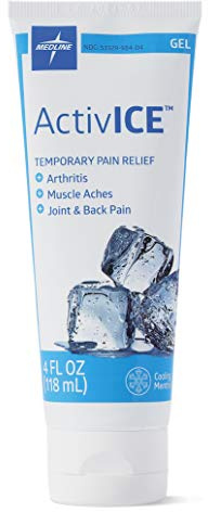 Medline ActivICE Topical Pain Reliever Gel, Great for Arthritis, Muscle Aches and Back Injuries, 4-oz Tube