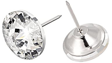 sourcing map Clou Tapissier Cristal 16m Diamètre Tête 15mm Longueur Jarret Clou Ameublement pour Meuble Sofa Dosserets 20 Pcs