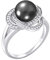 SILVEGO Damen Ring aus 925 Sterling Silber mit echter schwarzer Perle und Zirkonia
