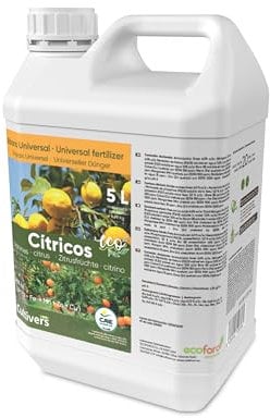CULTIVERS Fertilizante Cítricos Ecológico 5 L. Abono Líquido Hojas más Verdes Aumenta del Tamaño Fruto. Abono 100% Natural