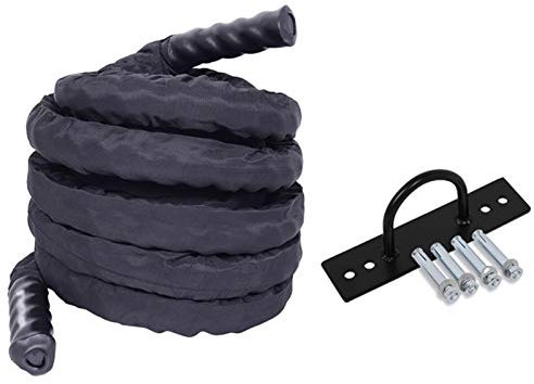 Battle Rope HUA Corde De Bataille Lourd De Haute Qualité 50mm * 12m, Corde De Remise en Forme, Corde De Combat De La Force, Résistant À l'usure Et Antidérapant, pour l'escalade en Extérieur