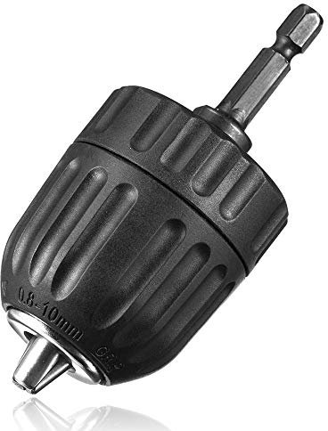 Mesee Schnell-Bohrfutter Elektrisches, 0,8-10 mm Schnellspannbohrfutter, 3/8-24UNF Selbstspannendes Bohrfutter für mehrere Zwecke, Kraftbohrfutter mit 1/4 Zoll Sechskantschaft