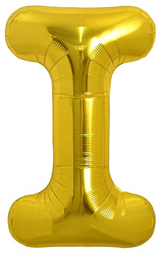 TONIFUL 40 Zoll große Goldfarbene I Buchstabe Ballons Jumbo Helium Ballons, Folie Mylar Big Alphabet Ballons für Geburtstagsfeier Jubiläum Valentinstag Zubehör Dekorationen